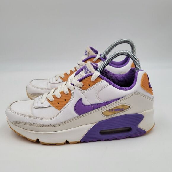 Nike Air Max 90 LTR White Action Grape DV3607-103 Athletic Kids Shoes Size 6Y - Picture 5 of 10